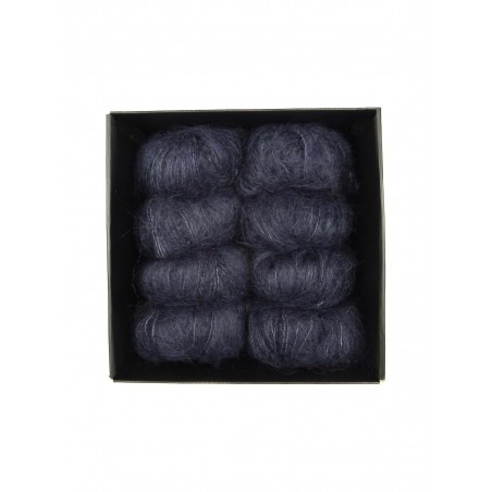 Fil à Tricoter 500g - 18% Mohair, 30% Coton - Couleur Gris - Cône Gros Diamètre
